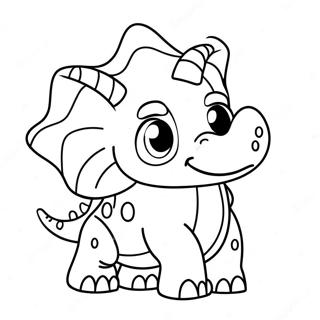 Schattige Triceratops Kleurplaat 32284-7035