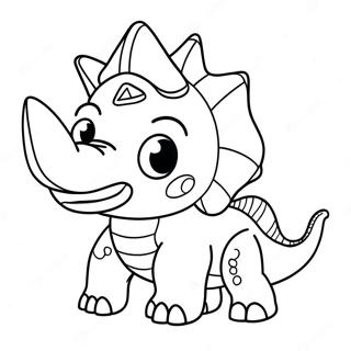 Schattige Triceratops Kleurplaat 32284-7036