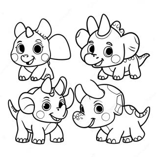 Triceratops Familie Kleurplaat Kleurplaten