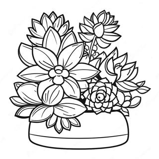 Realistische Vetplant Arrangement Kleurplaat 32375-7061