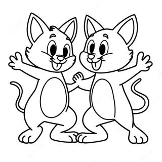 Tom En Jerry Gek Dansen Kleurplaat 33349-7277