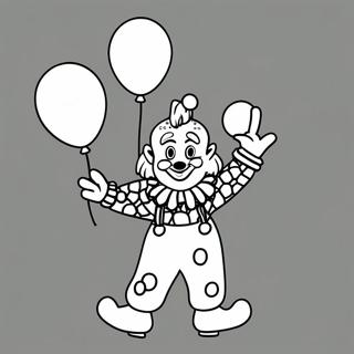 Speelse Clown Met Ballonnen Kleurplaat 33537-7318