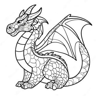 Levendige Glas In Lood Draak Kleurplaat 33717-7367