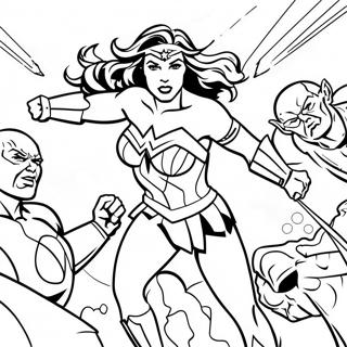 Wonder Woman Die Tegen Schurken Vecht Kleurplaat 33798-7383