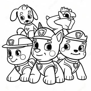 Paw Patrol Team Redden Kleurplaat 34086-7438