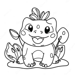 Blije Bulbasaur Met Een Grote Glimlach Kleurplaat 34160-7457