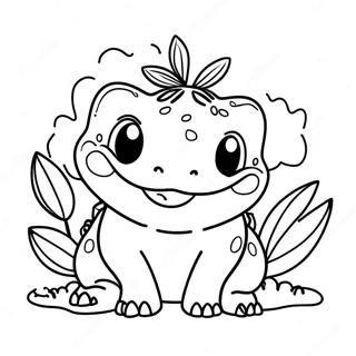 Blije Bulbasaur Met Een Grote Glimlach Kleurplaat 34160-7459