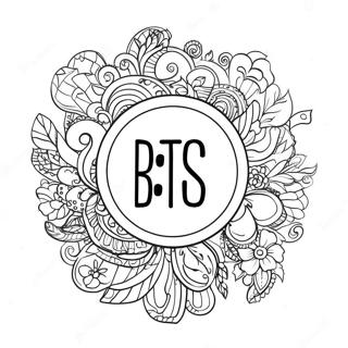 Bts Logo Met Kleurrijke Achtergrond Kleurplaat 34436-7517