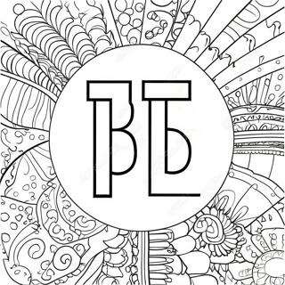 Bts Logo Met Kleurrijke Achtergrond Kleurplaat 34436-7518