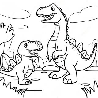 Spinosaurus Vecht Tegen T Rex Kleurplaat Kleurplaten
