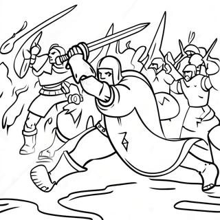 Epische Strijd Videogame Scene Kleurplaat 34972-7650