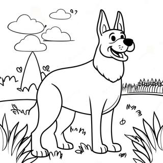 Majestueuze Duitse Herder In Een Veld Kleurplaat Kleurplaten