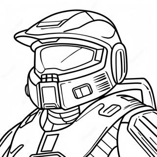 Master Chief Halo Personage Kleurplaat 35683-7794