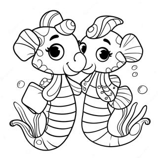 Schattige Zeepaard Familie Kleurplaat 36138 7898