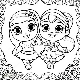 Shimmer En Shine Vriendelijke Vriendschap Kleurplaat 36422-7961