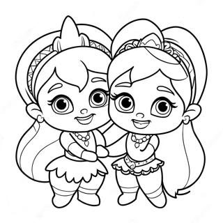 Shimmer En Shine Vriendelijke Vriendschap Kleurplaat 36422-7962