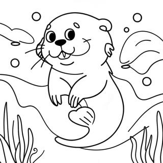 Speelse Otter Die Zwemt Kleurplaat 36693 8016