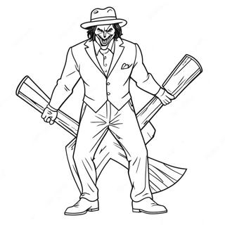 Kleurplaat Van Een Joker Met Een Gigantische Hamer 38929-8511