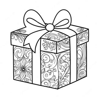 Kleurplaat Van Een Sprankelende Kerstcadeaubox 39016-8517