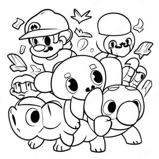 Super Smash Bros Kleurrijke Personages Kleurplaat 39823-8695