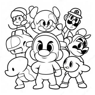 Super Smash Bros Kleurrijke Personages Kleurplaat 39823-8696