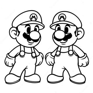 Mario En Luigi Samenwerken Kleurplaat 39824-8698