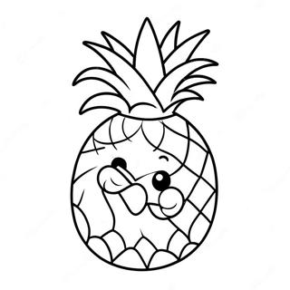 Schattige Cartoon Ananas Kleurplaat 39911-8714