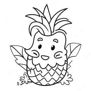 Schattige Cartoon Ananas Kleurplaat 39911-8715