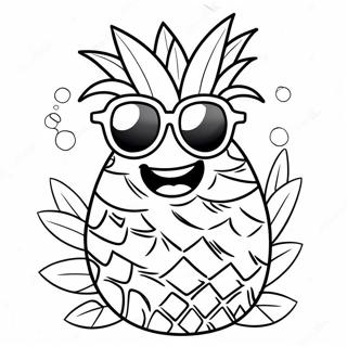 Blije Ananas Met Zonnebril Kleurplaat 39912-8718