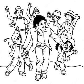 Michael Jackson Met Kinderen Kleurplaat 40547-8872