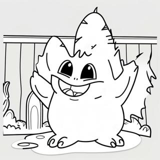 Gengar In Een Spookhuis Kleurplaat 40738-8908