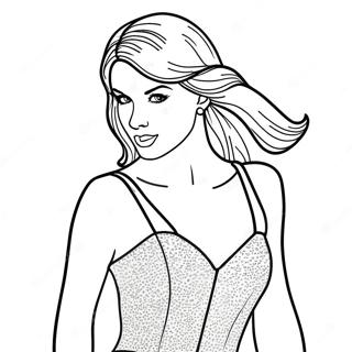 Taylor Swift In Een Sprankelende Jurk Kleurplaat 4109-1193