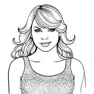 Taylor Swift In Een Sprankelende Jurk Kleurplaat 4109-1194