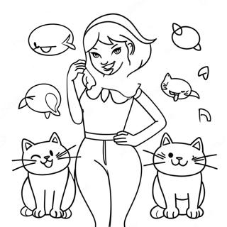 Taylor Swift Met Katten Kleurplaat 4110-1647