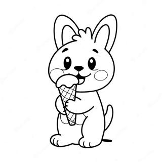 Pochacco Eet Ijs Kleurplaat 41354-9045