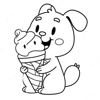 Pochacco Eet Ijs Kleurplaat 41354-9046