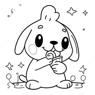 Pochacco Eet Ijs Kleurplaat 41354-9047