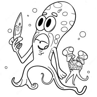 Kleurplaat Van Squidward Met Spongebob 41450 9066