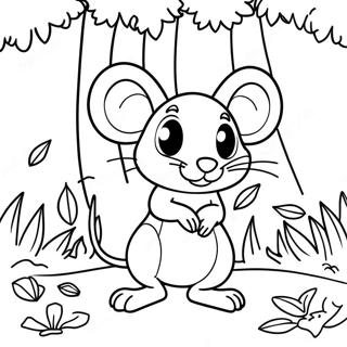 Avontuurlijke Muis In Een Bos Kleurplaat 43374-9481