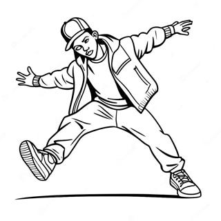 Hip Hop Danser Die Trucs Voert Kleurplaat 43647-9540