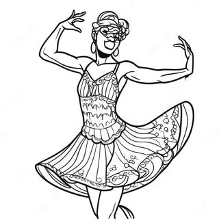 Jazzdanser In Kleurrijk Kostuum Kleurplaat 43648-9542