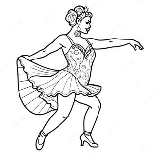 Jazzdanser In Kleurrijk Kostuum Kleurplaat 43648-9544