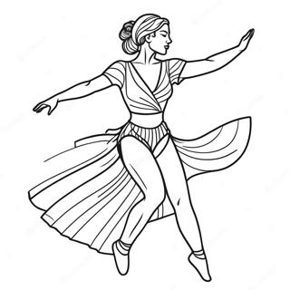 Contemporary Dancer Die Emotie Uitdrukt Kleurplaat 43649-9545