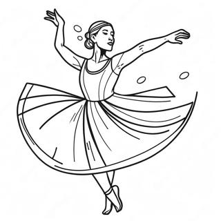 Contemporary Dancer Die Emotie Uitdrukt Kleurplaat 43649-9546