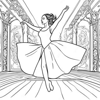 Contemporary Dancer Die Emotie Uitdrukt Kleurplaat 43649-9547