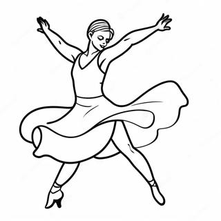 Contemporary Dancer Die Emotie Uitdrukt Kleurplaat 43649-9548