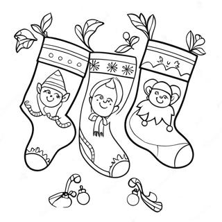 Kerstsokken Kleurplaten