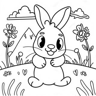 Vrolijk Konijn In Een Zonnig Veld Kleurplaat 4380 1000