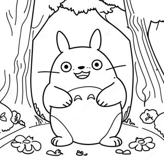 Blije Totoro In Het Bos Kleurplaat 43812-9580