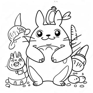 Totoro Met Vrienden Kleurplaat 43813 9583